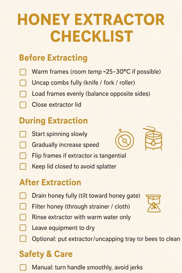 6 Brood or 6 Super Frame Manual Extractor - Image 2